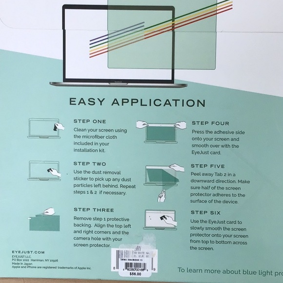 MacBook 13 Eye Just Blue Light Blocking Screen NWT - Picture 4 of 9